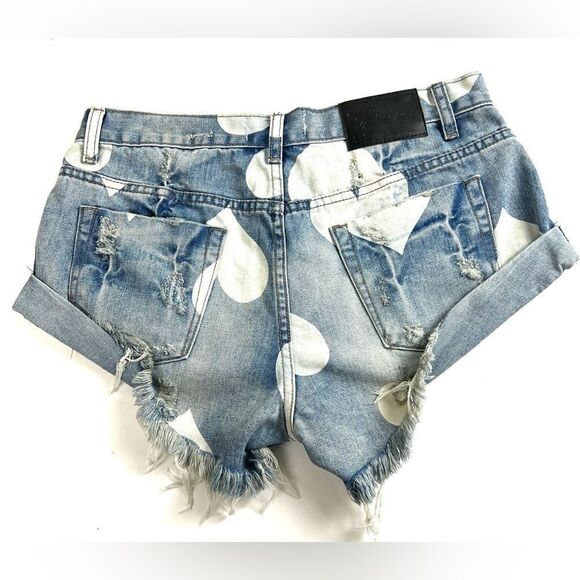 One Teaspoon Heart Print Bandits Shorts - Picture 4 of 13